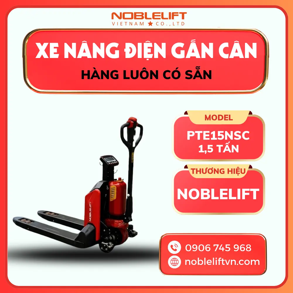 Xe Nâng Điện Gắn Cân 1.5 Tấn PTE15N SC Noblelift