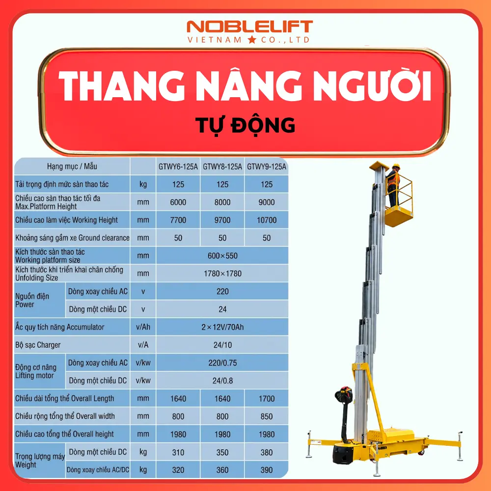 Thang Nâng Người Tự Động 6 – 9m GTWY9-125A Maihui