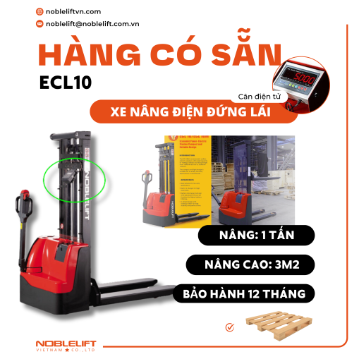 Xe nâng điện gắn cân 1 tấn ECL10 Noblelift