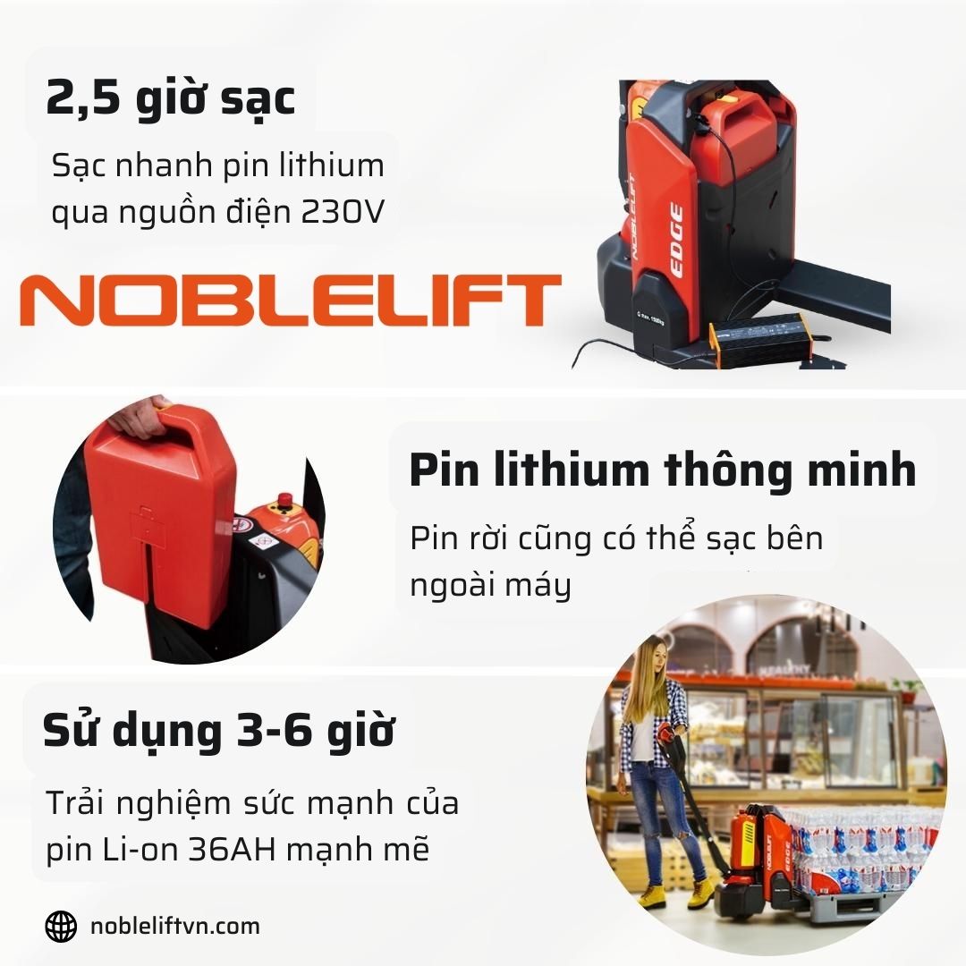 Xe nâng điện tay thấp PTE15N - PTE20N Noblelift