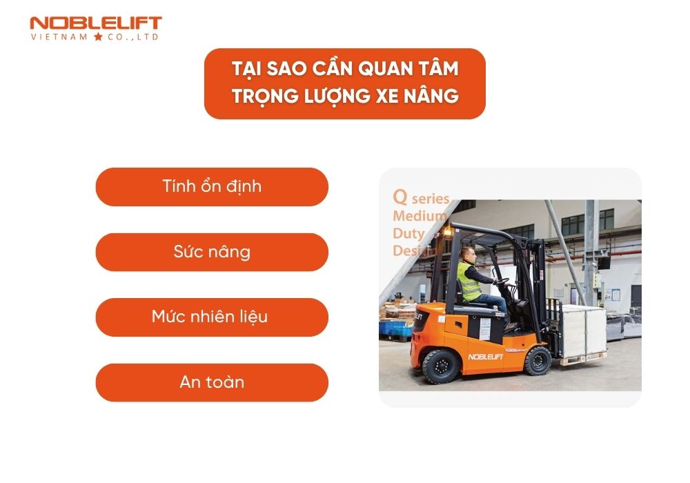 Lý do cần quan tâm tới trọng lượng xe nâng 