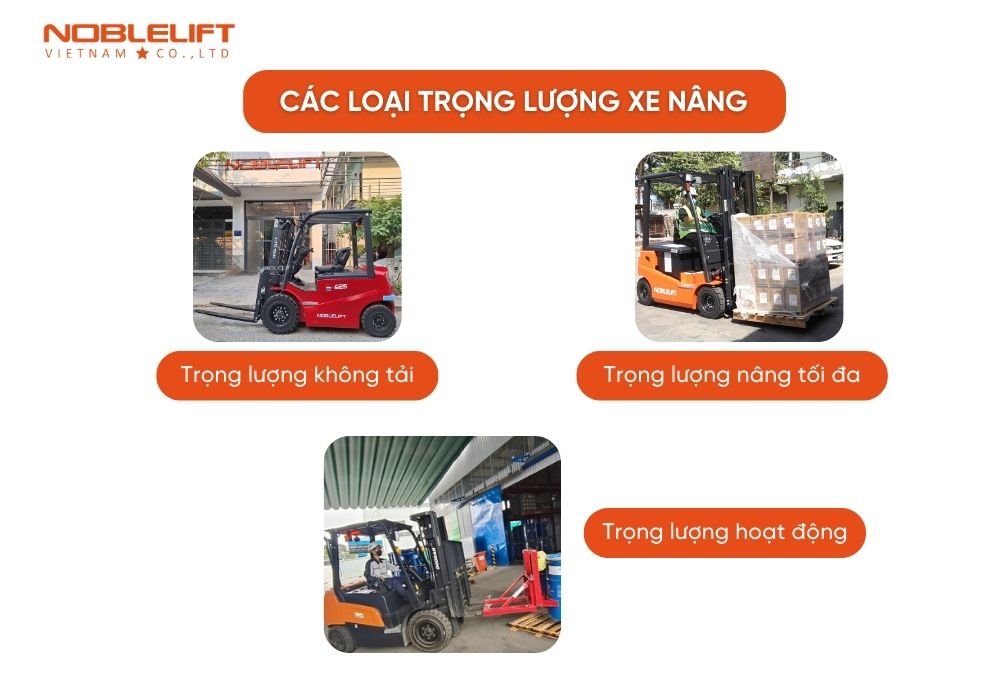 Các loại trọng lượng xe nâng 