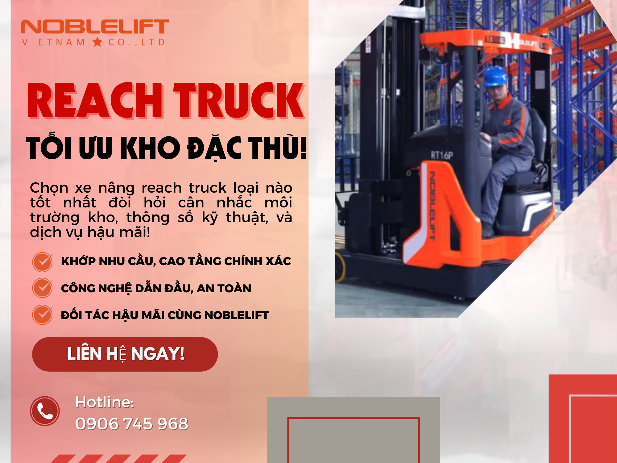 Chinh phục kho lạnh, cao tầng với xe nâng reach truck?