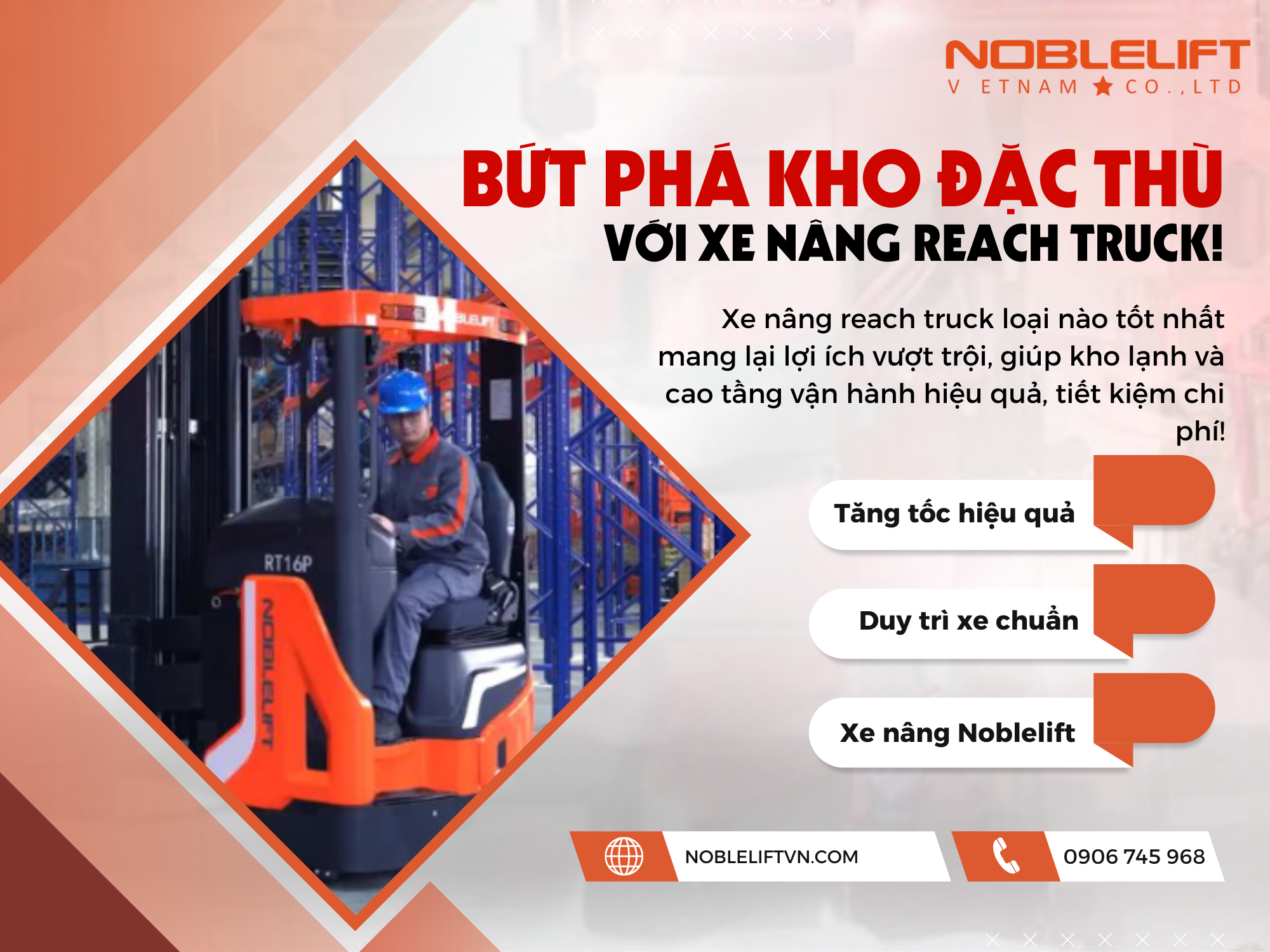 Lựa xe nâng reach truck hoàn hảo cho kho đặc thù