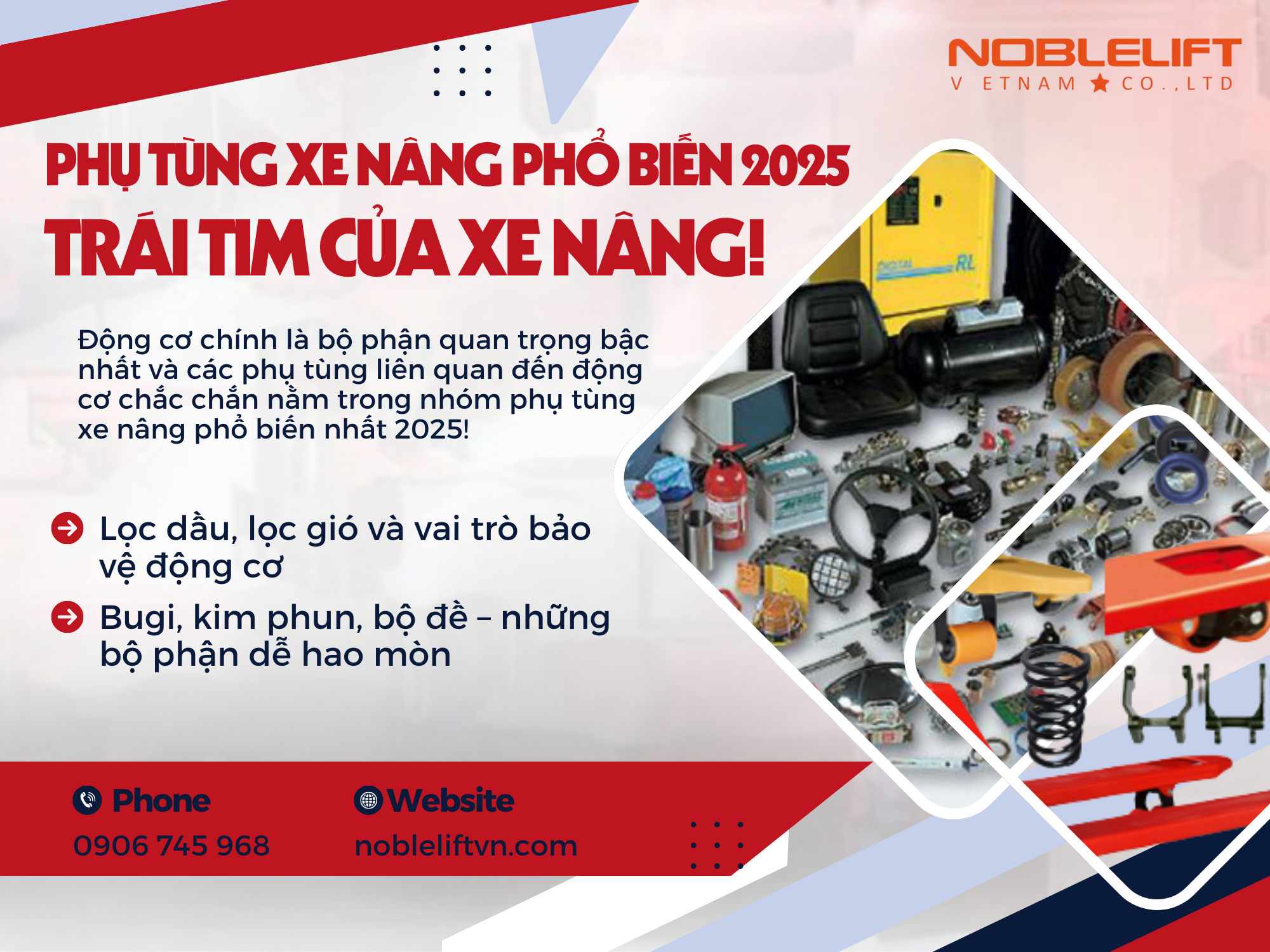 Phụ tùng xe nâng phổ biến nhất 2025 dành cho động cơ – Trái tim của xe nâng