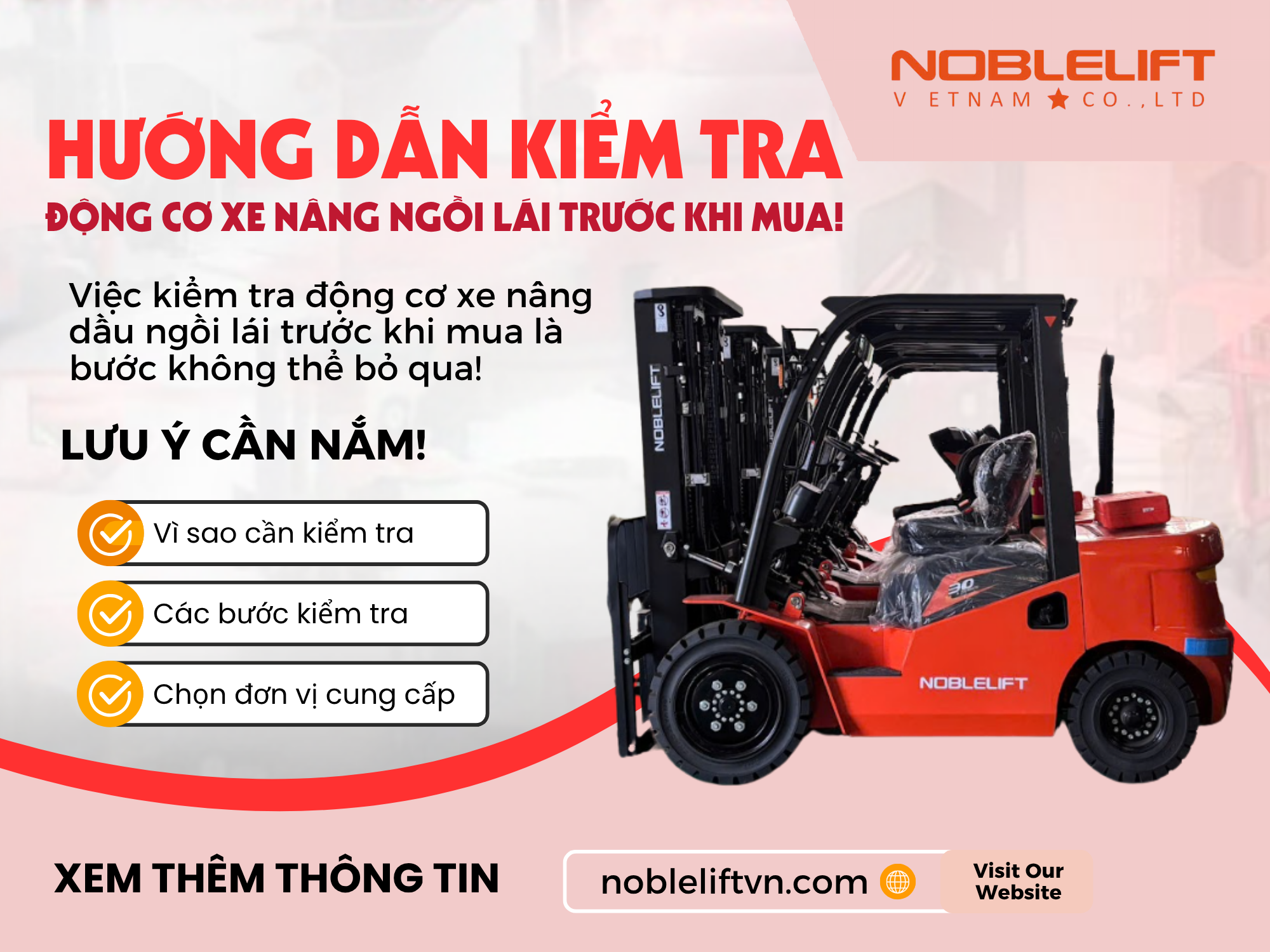Hướng dẫn kiểm tra động cơ xe nâng dầu ngồi lái trước khi mua