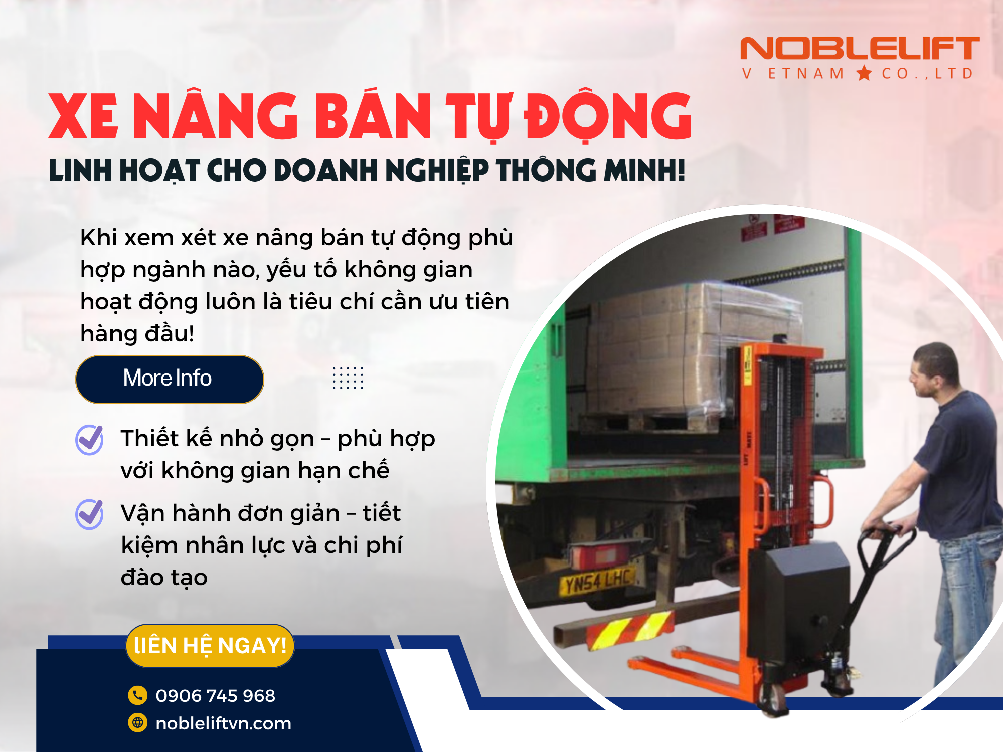 Xe nâng bán tự động – Giải pháp linh hoạt cho doanh nghiệp thông minh