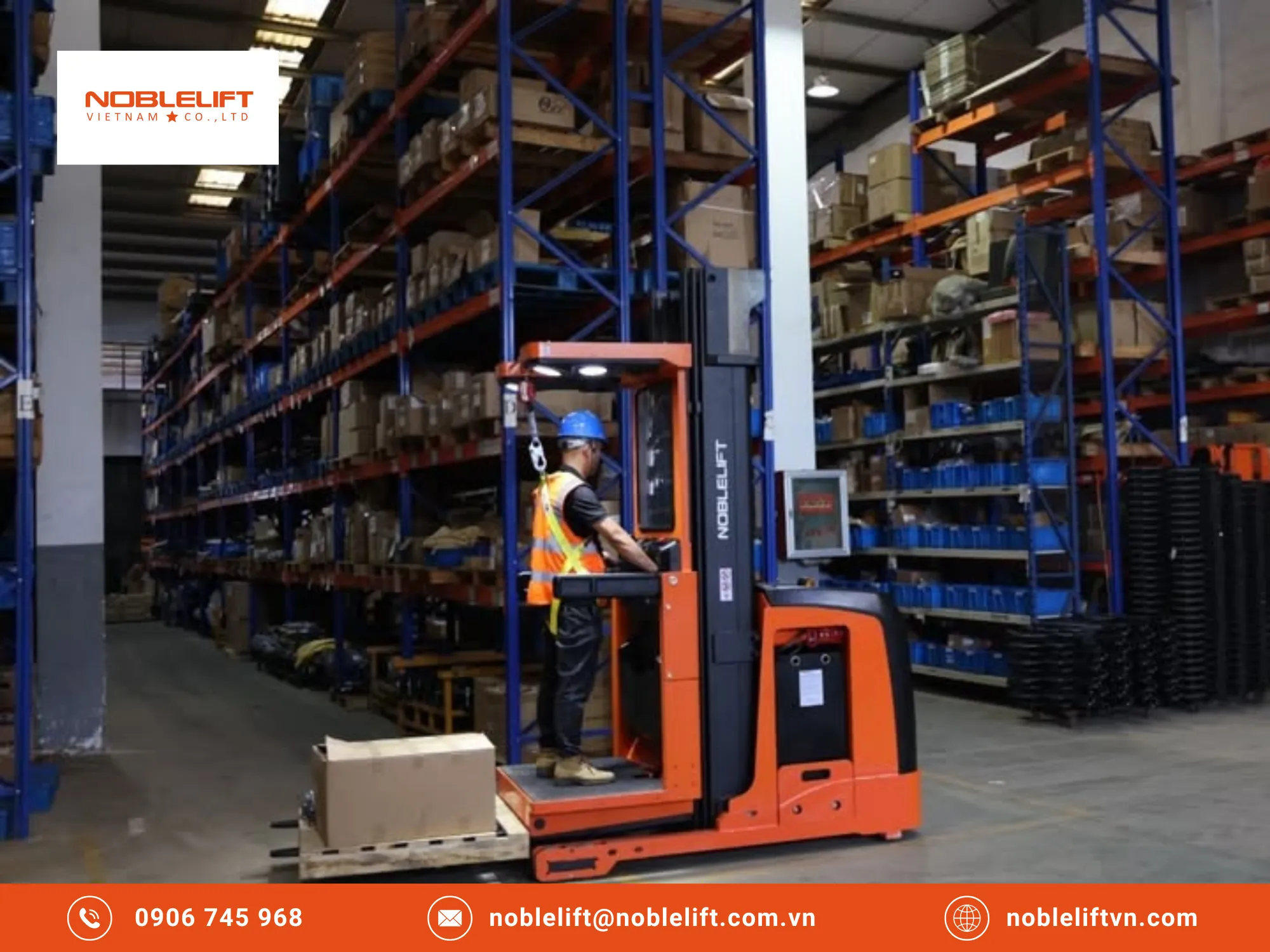 Độ Bền Xe Nâng Noblelift Khi Chạy Liên Tục Thể Hiện Qua Khung Sườn & Kết Cấu Chịu Lực