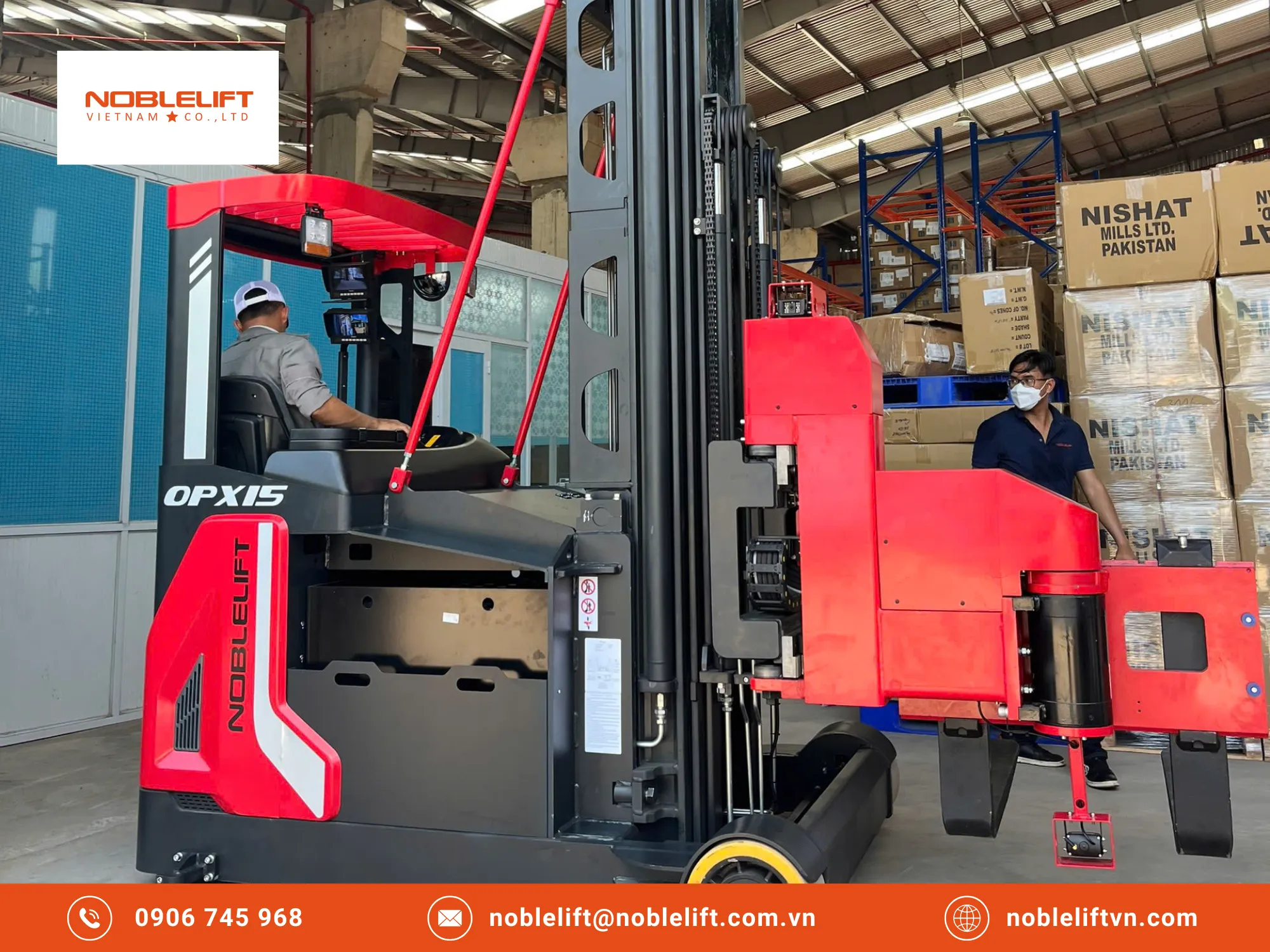 Độ Bền Xe Nâng Noblelift Khi Chạy Liên Tục Thể Hiện Qua Hệ Thống Pin & Thời Gian Duy Trì Năng Lượng