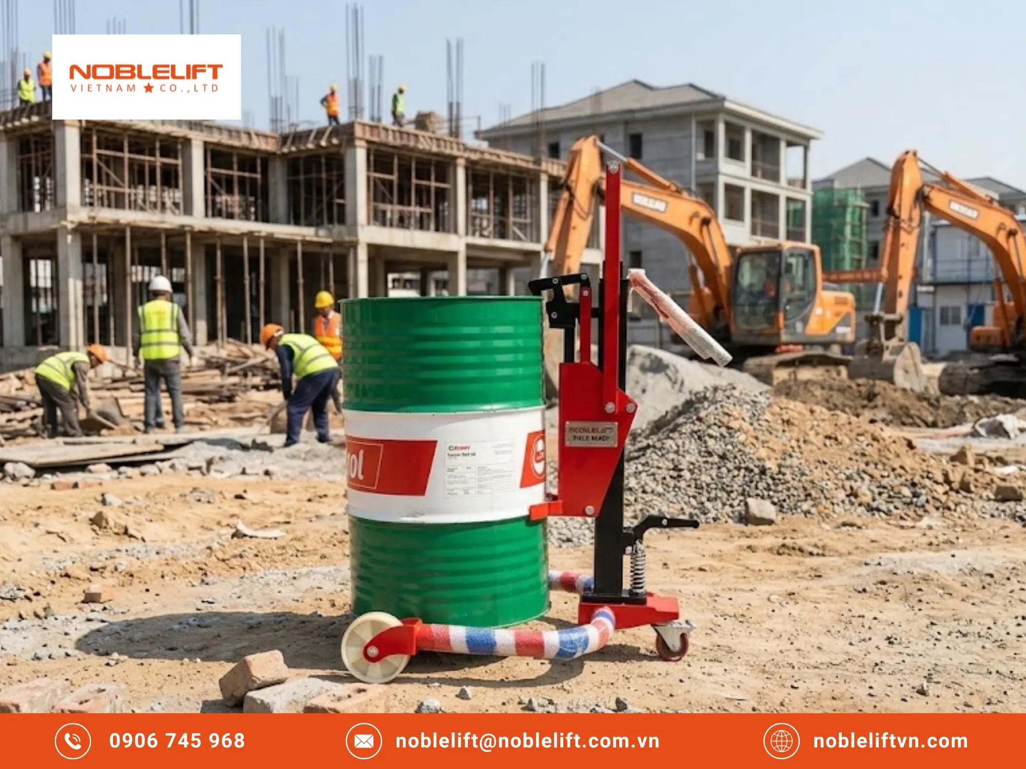 Các tính năng kỹ thuật giúp an toàn tuyệt đối khi dùng xe nâng đẩy phuy Noblelift