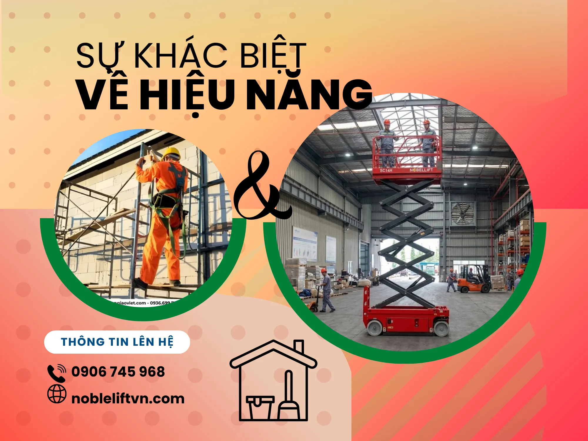 Sự khác biệt về hiệu năng giữa chi phí thuê giàn giáo và thang nâng người