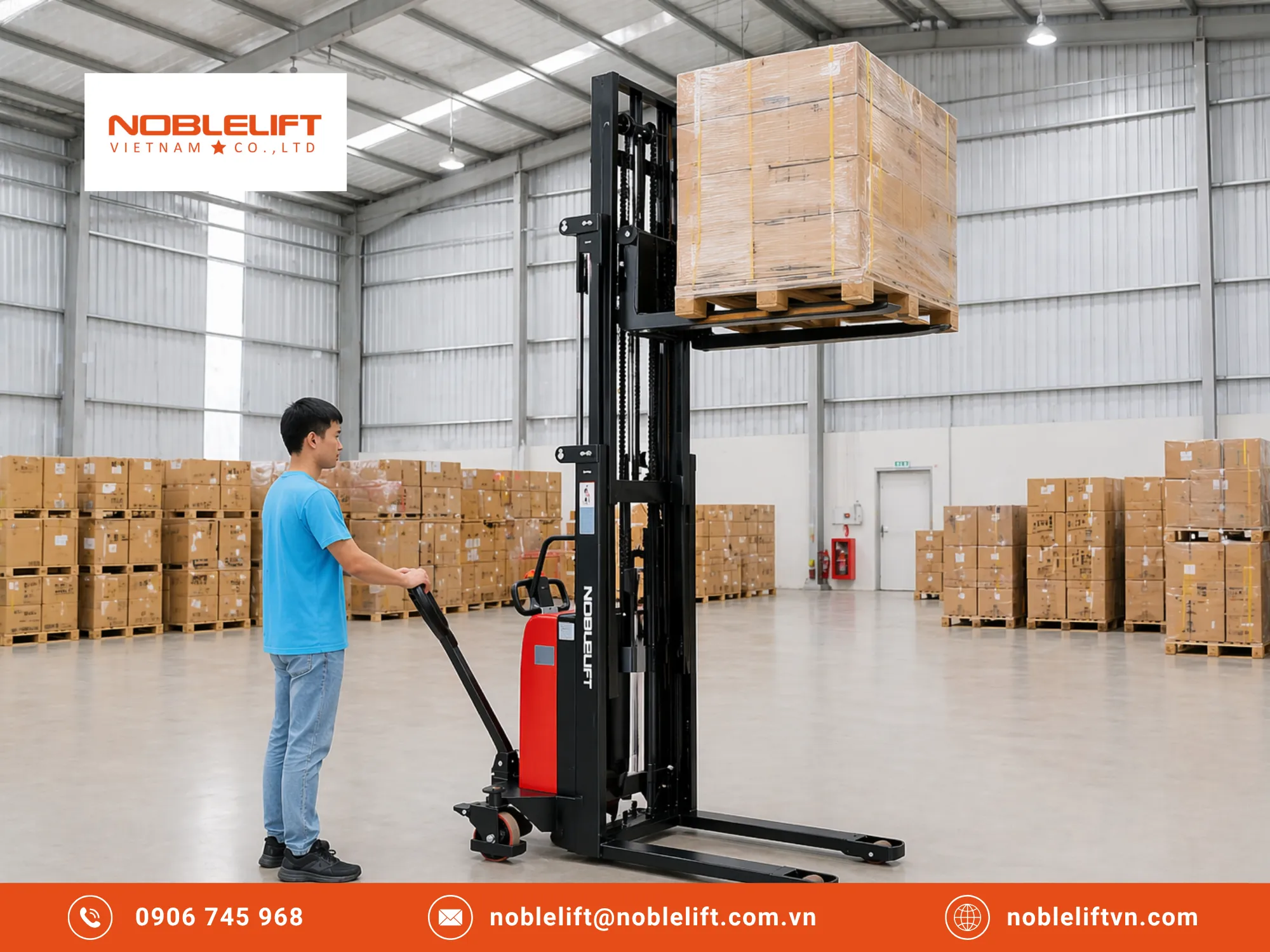 Khung gầm và thủy lực qua trải nghiệm đánh giá chi tiết xe nâng điện đứng lái Noblelift