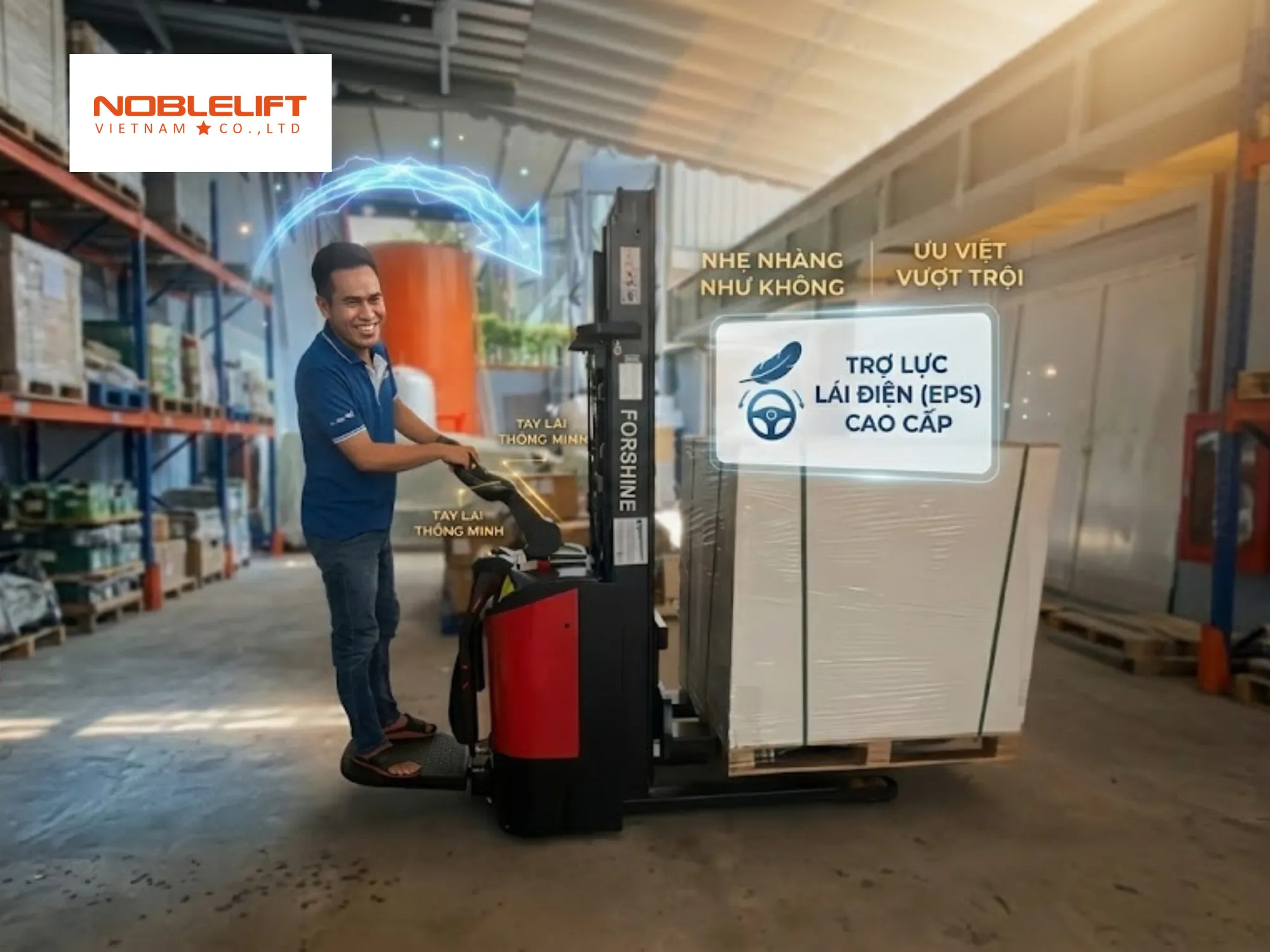 Giảm thiểu sự cố giúp đột phá hiệu suất kho 4.0 nhờ xe nâng điện