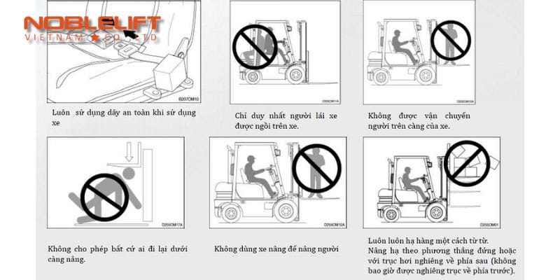 Các lưu ý trước khi sử dụng xe nâng hàng