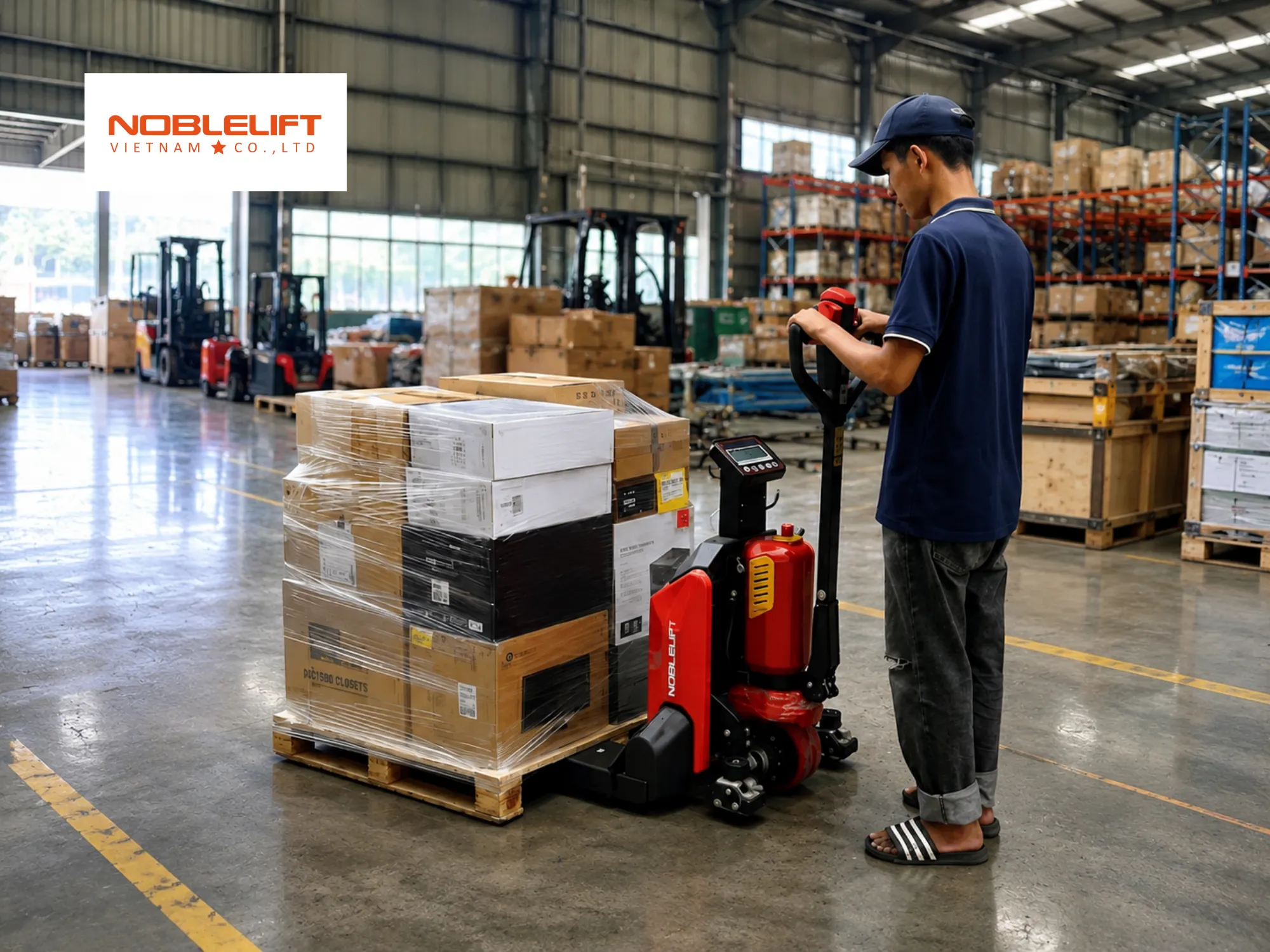 Độ chính xác cao khi kiểm soát khối lượng bằng xe nâng gắn cân điện
