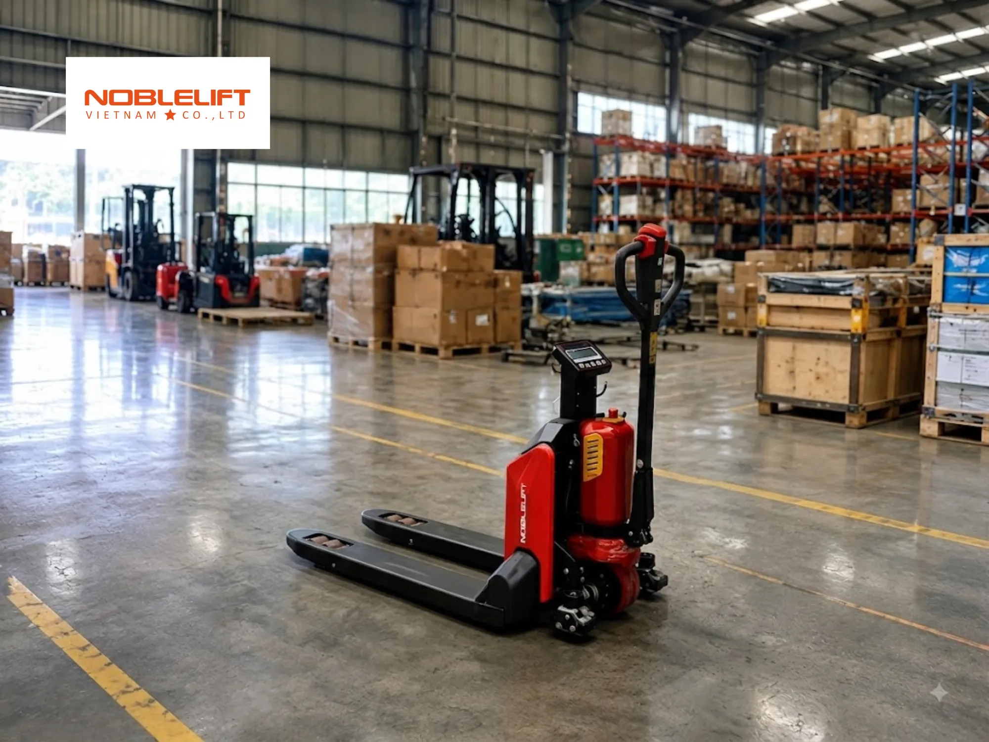 Độ bền vượt trội hỗ trợ kiểm soát khối lượng bằng xe nâng gắn cân điện