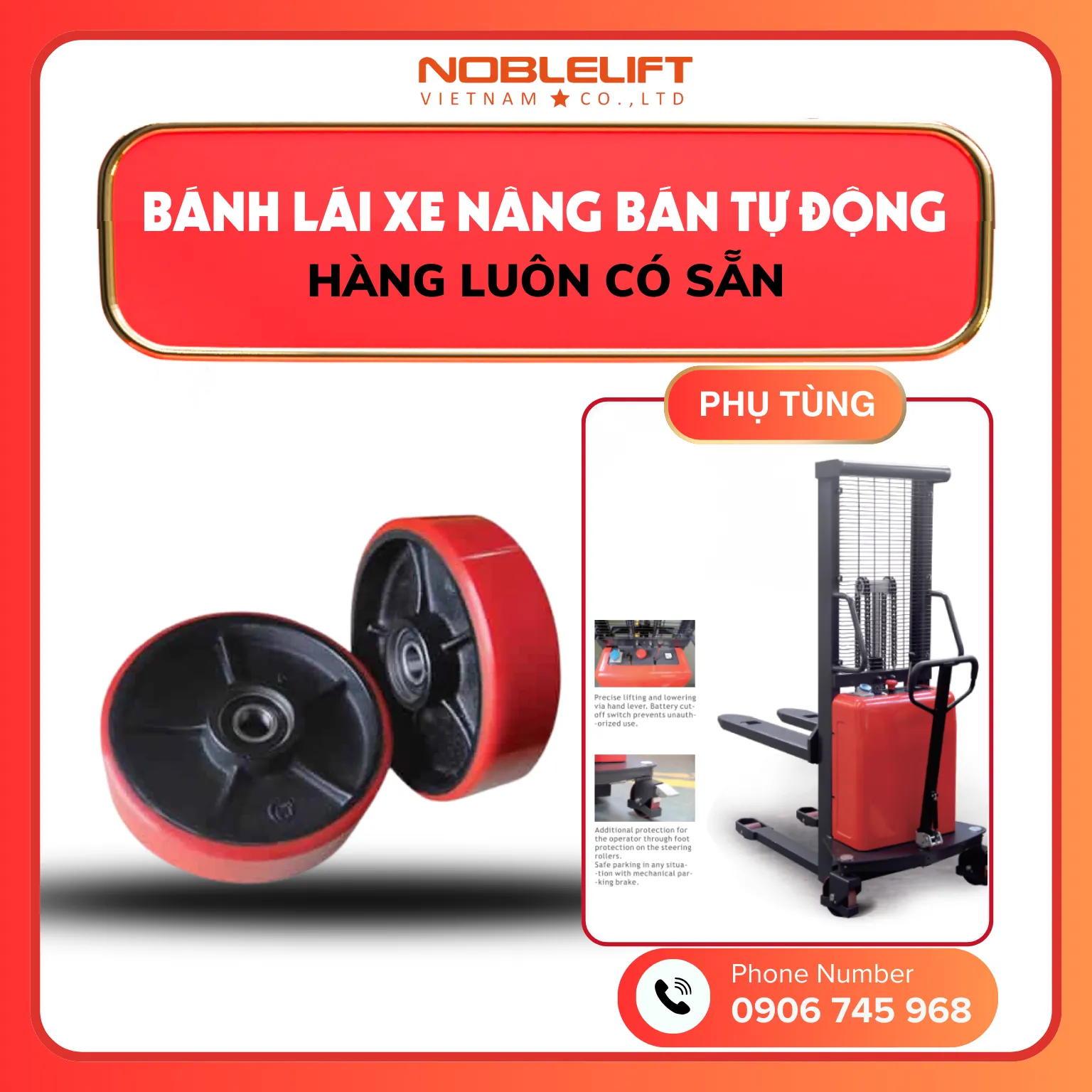 Bánh tải xe nâng bán tự động SPN