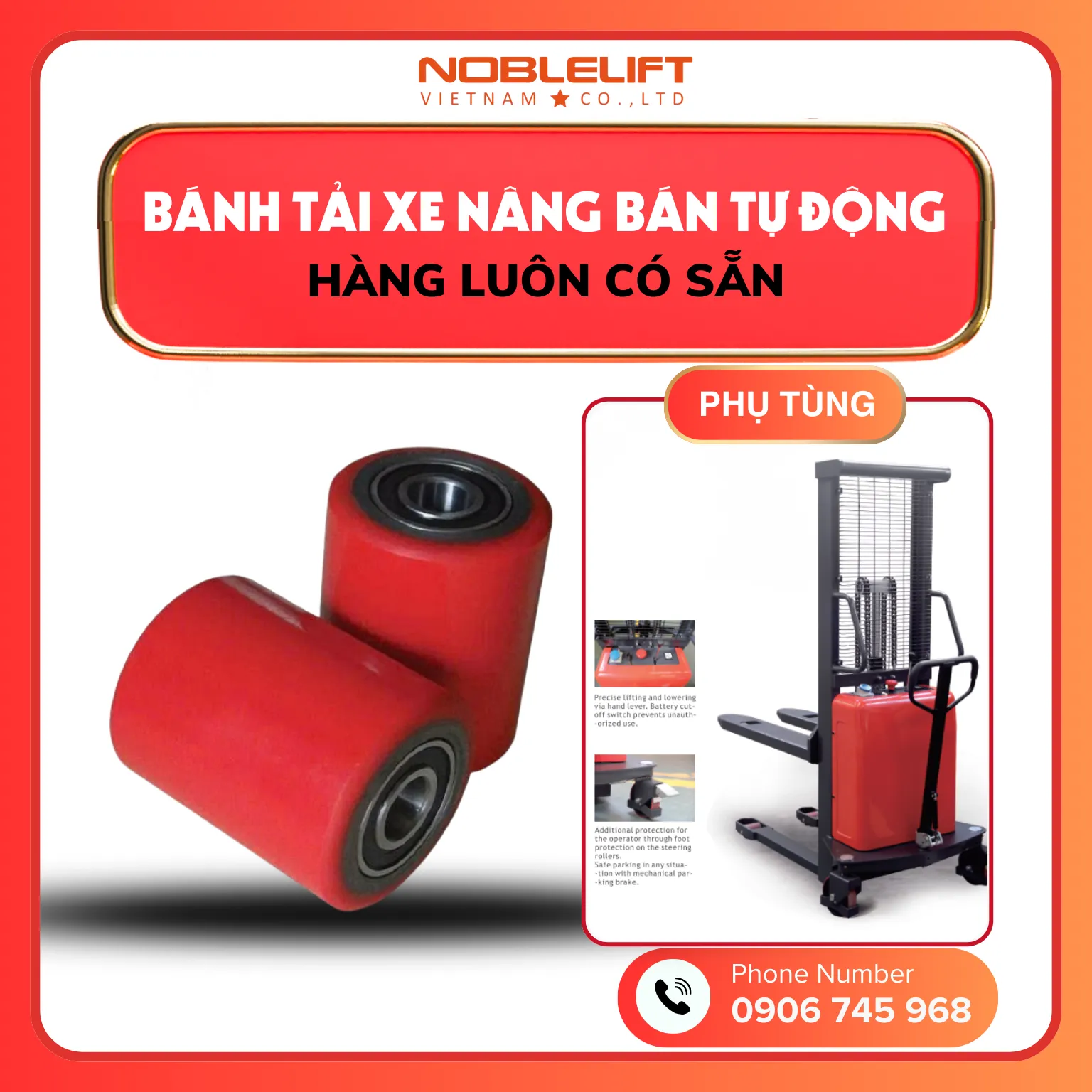Bánh lái xe nâng bán tự động SPN