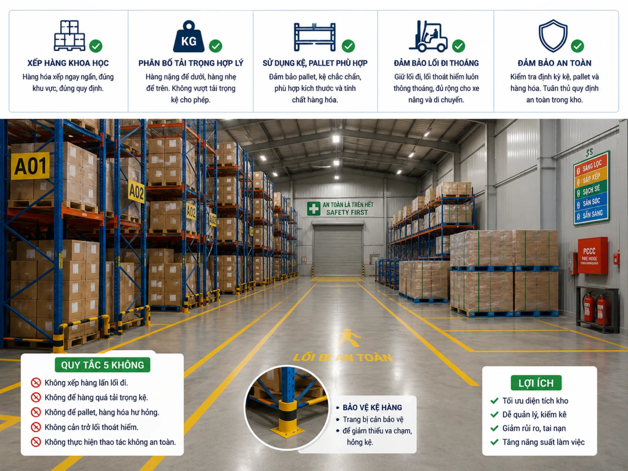 Những lỗi sai cần tránh khi sắp xếp hàng hóa trên pallet gọn gàng trong kho