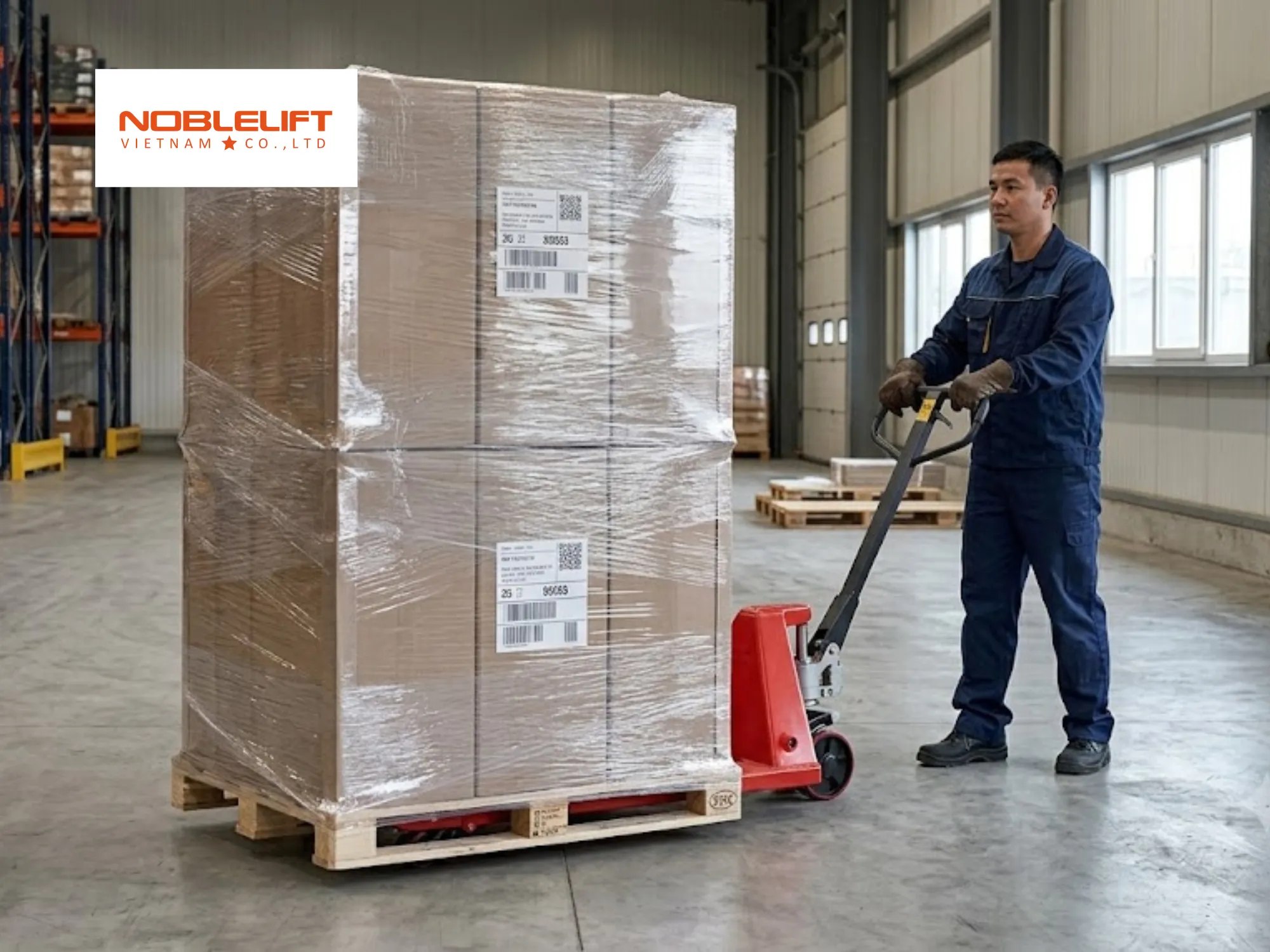 Giải pháp giúp tăng tốc độ bốc xếp nhờ xe nâng tay ở lối đi hẹp