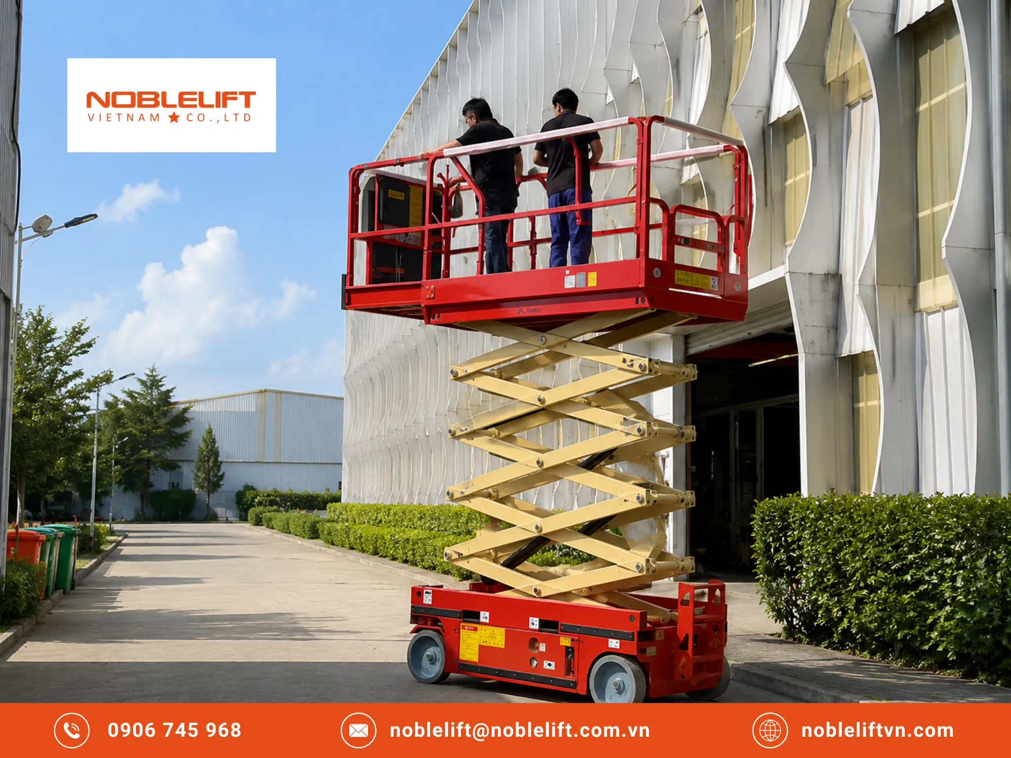 Yêu cầu về mặt bằng công trình đối với thang nâng người noblelift và lưu ý vận hành trên cao