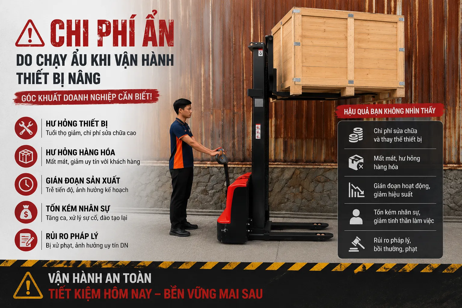 Góc tối an toàn lao động trong vận hành thiết bị nâng và góc khuất doanh nghiệp cần biết