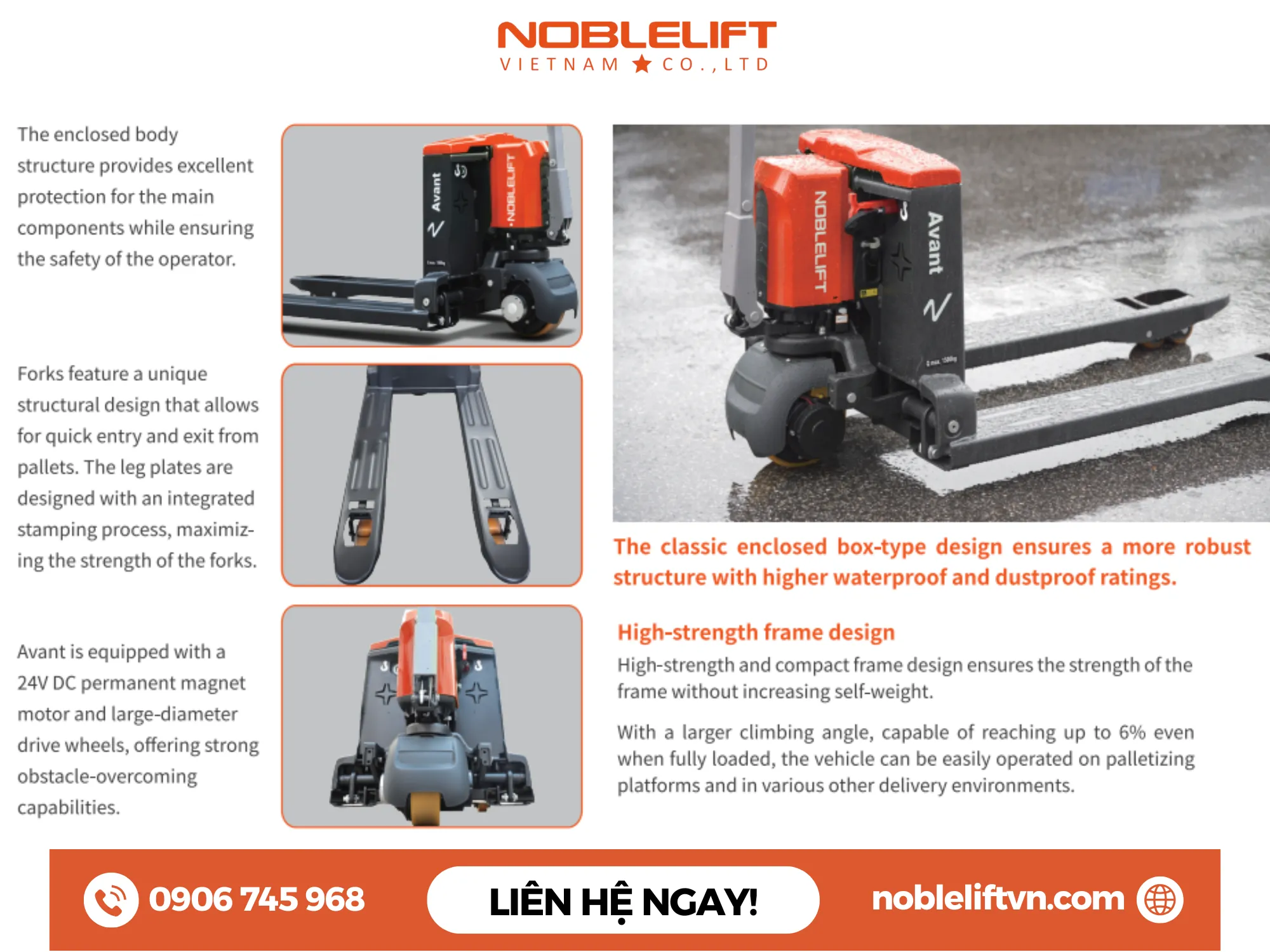 Xe nâng điện thấp 1500kg PWB150 Noblelift càng rộng trong ngành sản xuất