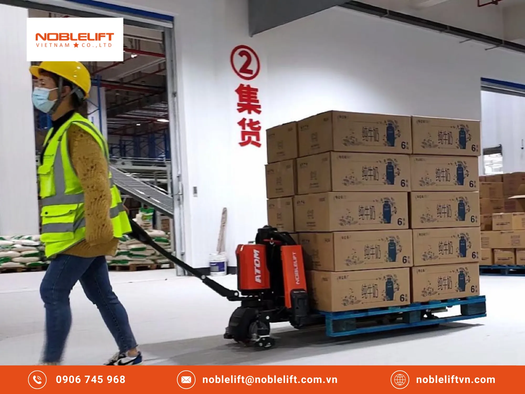 Xe nâng điện thấp kéo pallet 2 tấn giúp tối ưu hóa hiệu suất làm việc