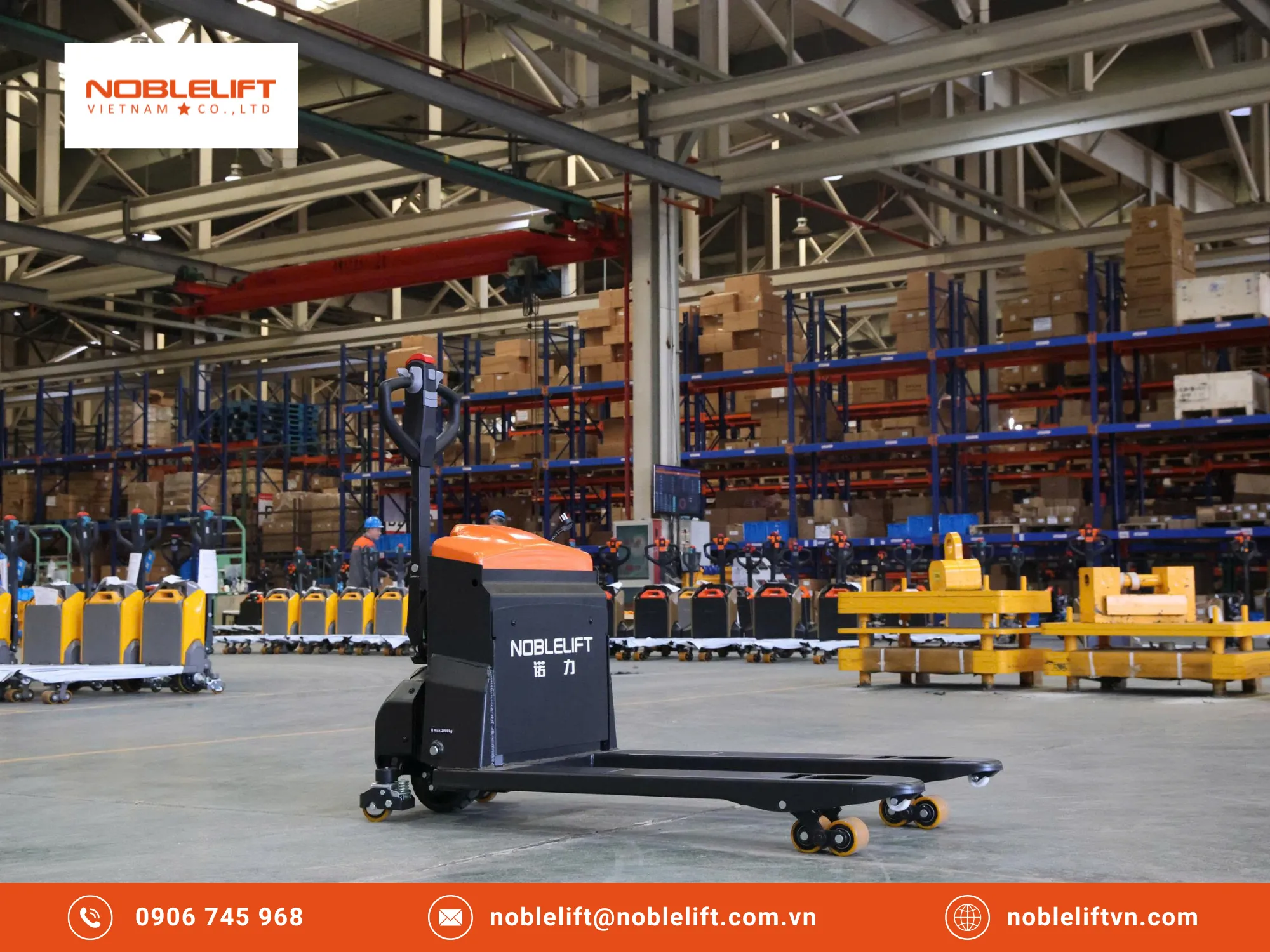 Các tính năng thông minh trên xe nâng điện thấp kéo pallet 2 tấn Noblelift