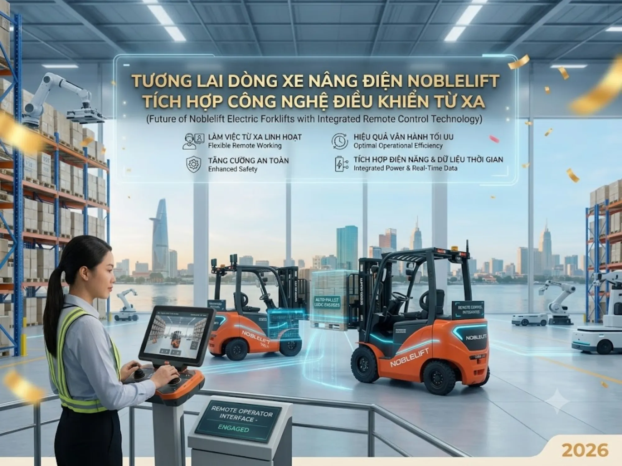 Tương lai của dòng xe nâng điện tích hợp công nghệ điều khiển từ xa
