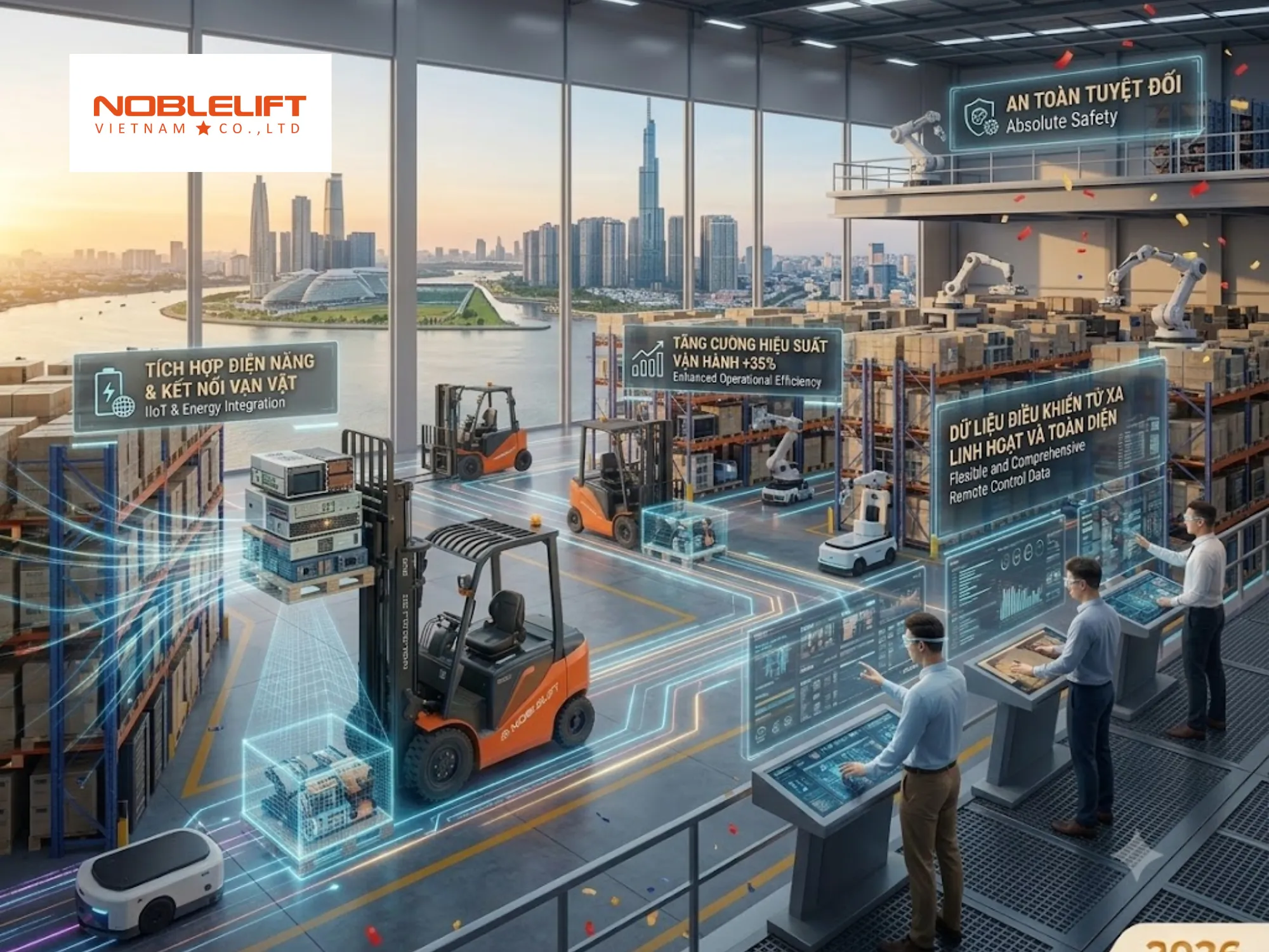 Xu hướng phát triển xe nâng điện tích hợp công nghệ điều khiển từ xa
