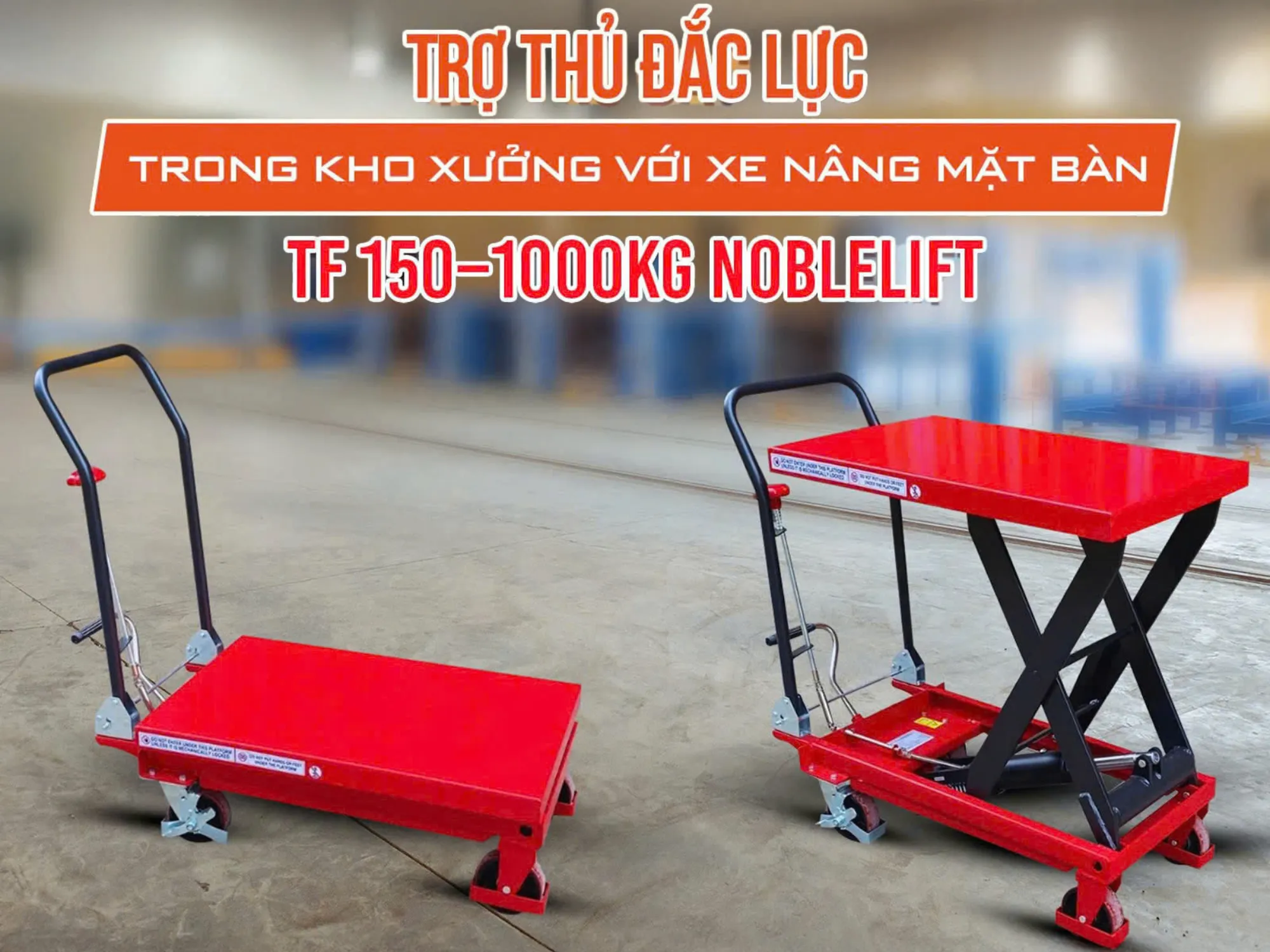xe nâng mặt bàn 500kg 1000kg thủy lực