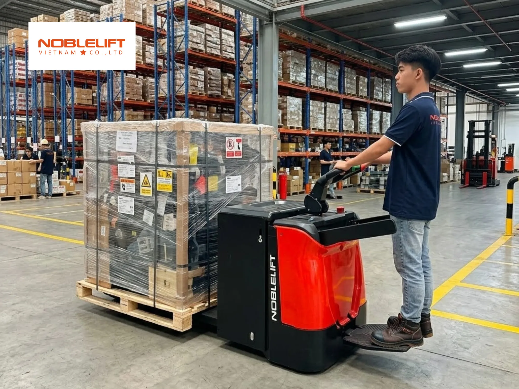 Đảm bảo an toàn tuyệt đối khi xe nâng noblelift tăng tốc độ bốc xếp